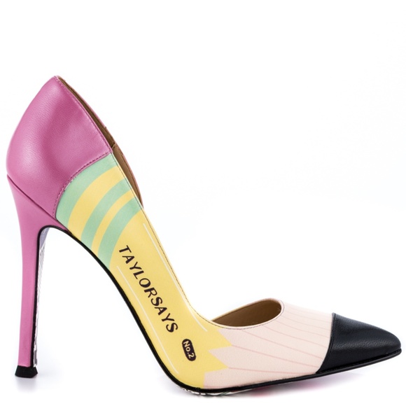 Pointed Multicolor Stiletto Artwork Heels NWT - Picture 2 of 5